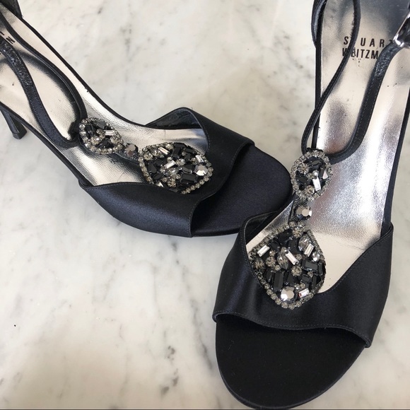 Stuart Weitzman Satin Jewel Stilettos - Picture 7 of 8